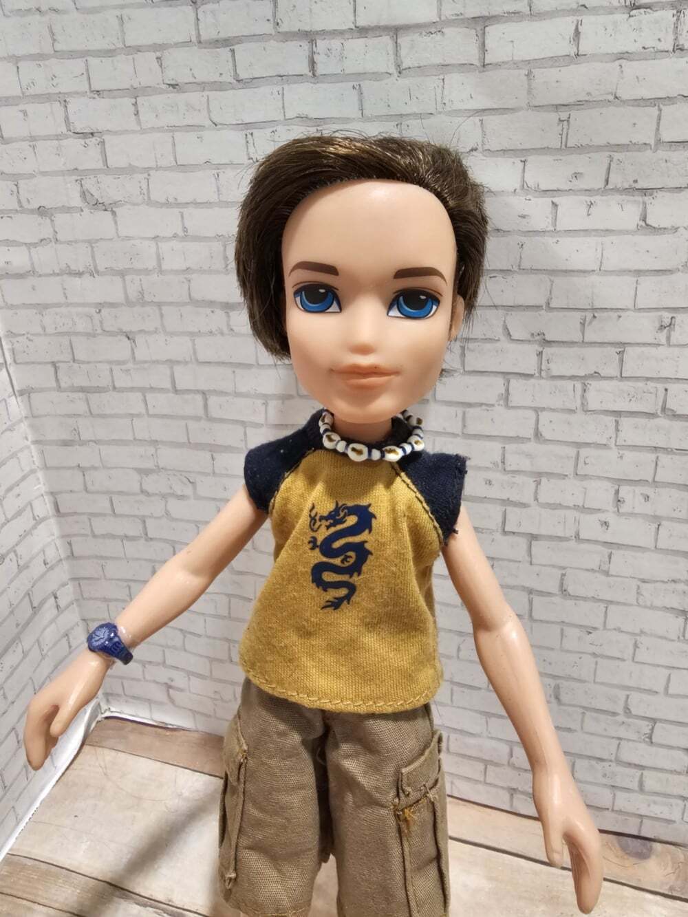 Bratz Boyz Cameron Doll 2003 Y2K Mixed Outfit Dragon Shirt Cargo Shorts MGA